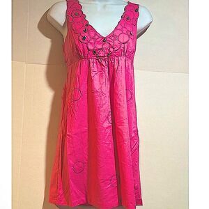 Size Small Charming Pink Embroidery Women Dress
